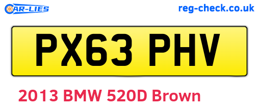 PX63PHV are the vehicle registration plates.