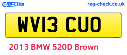 WV13CUO are the vehicle registration plates.