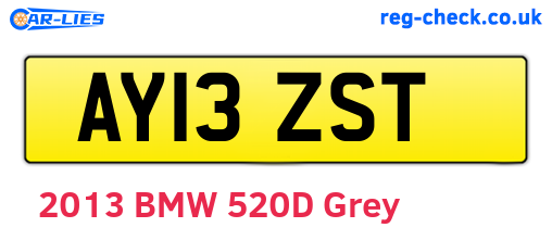 AY13ZST are the vehicle registration plates.