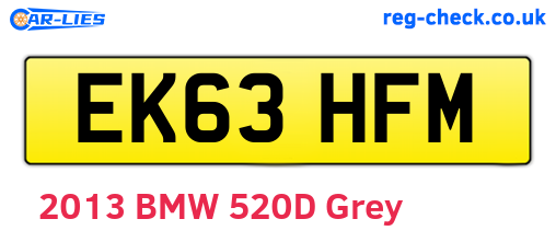 EK63HFM are the vehicle registration plates.