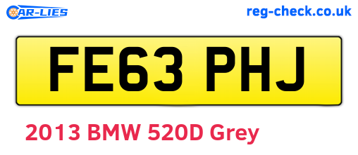 FE63PHJ are the vehicle registration plates.