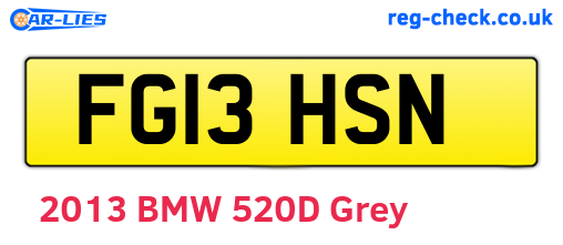 FG13HSN are the vehicle registration plates.