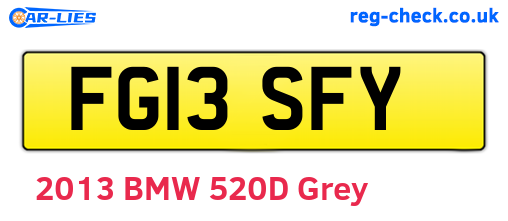 FG13SFY are the vehicle registration plates.