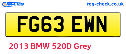 FG63EWN are the vehicle registration plates.