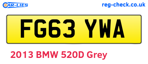 FG63YWA are the vehicle registration plates.