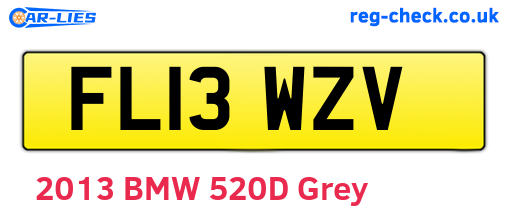 FL13WZV are the vehicle registration plates.