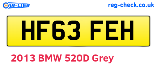 HF63FEH are the vehicle registration plates.