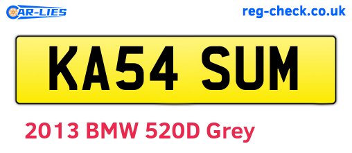 KA54SUM are the vehicle registration plates.