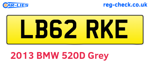LB62RKE are the vehicle registration plates.