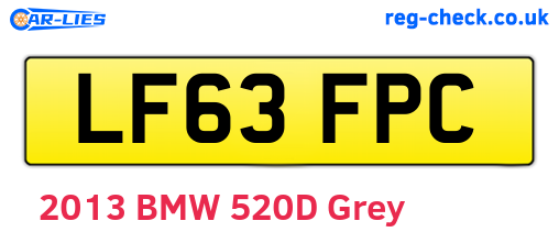 LF63FPC are the vehicle registration plates.
