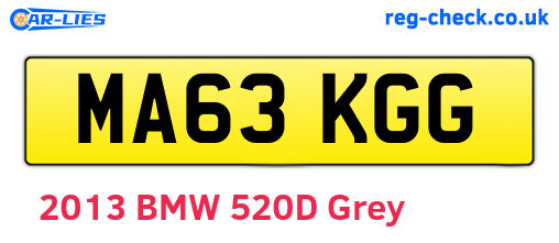 MA63KGG are the vehicle registration plates.