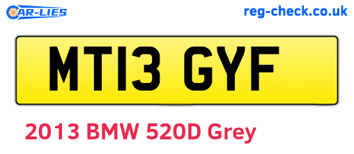 MT13GYF are the vehicle registration plates.