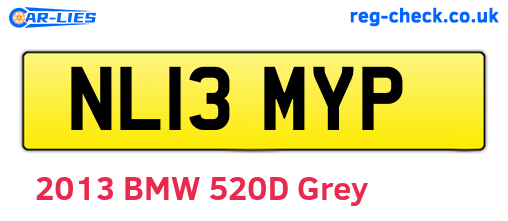 NL13MYP are the vehicle registration plates.