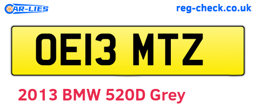 OE13MTZ are the vehicle registration plates.