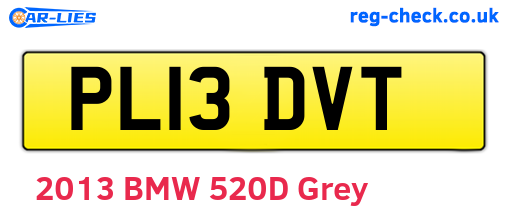 PL13DVT are the vehicle registration plates.