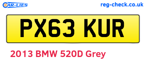 PX63KUR are the vehicle registration plates.