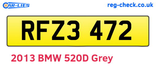 RFZ3472 are the vehicle registration plates.