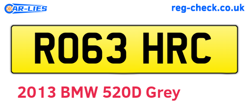 RO63HRC are the vehicle registration plates.