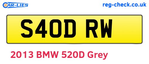 S40DRW are the vehicle registration plates.
