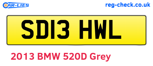 SD13HWL are the vehicle registration plates.
