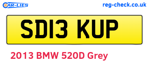 SD13KUP are the vehicle registration plates.