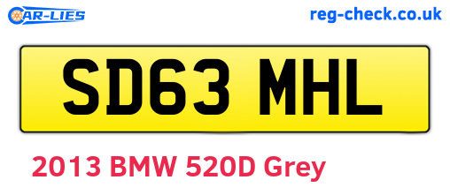 SD63MHL are the vehicle registration plates.