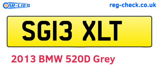 SG13XLT are the vehicle registration plates.