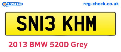 SN13KHM are the vehicle registration plates.