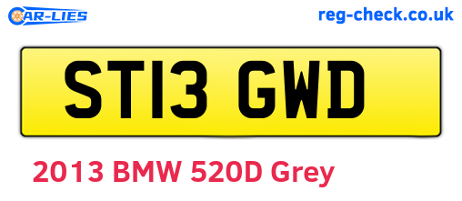 ST13GWD are the vehicle registration plates.