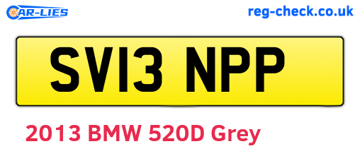 SV13NPP are the vehicle registration plates.