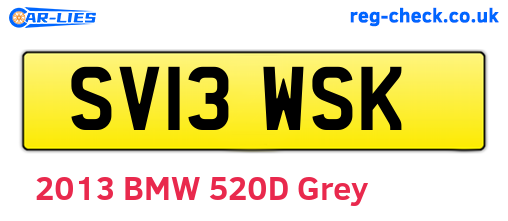 SV13WSK are the vehicle registration plates.