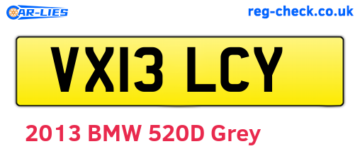 VX13LCY are the vehicle registration plates.