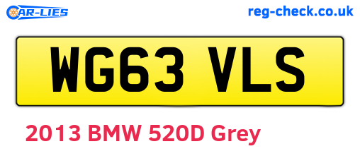 WG63VLS are the vehicle registration plates.