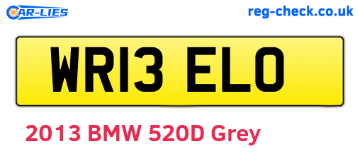WR13ELO are the vehicle registration plates.