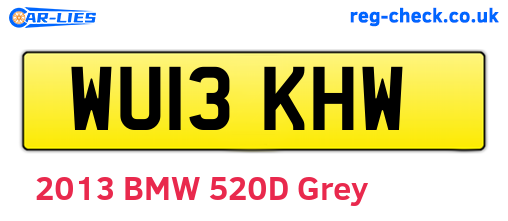 WU13KHW are the vehicle registration plates.