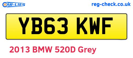 YB63KWF are the vehicle registration plates.
