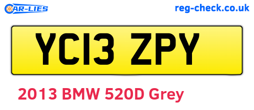 YC13ZPY are the vehicle registration plates.