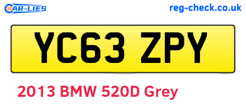 YC63ZPY are the vehicle registration plates.
