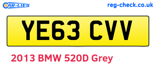 YE63CVV are the vehicle registration plates.