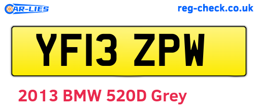 YF13ZPW are the vehicle registration plates.