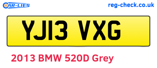 YJ13VXG are the vehicle registration plates.