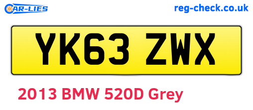 YK63ZWX are the vehicle registration plates.