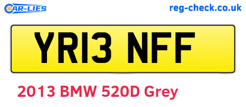 YR13NFF are the vehicle registration plates.