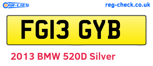FG13GYB are the vehicle registration plates.