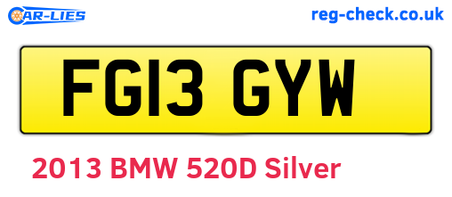 FG13GYW are the vehicle registration plates.