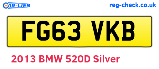 FG63VKB are the vehicle registration plates.