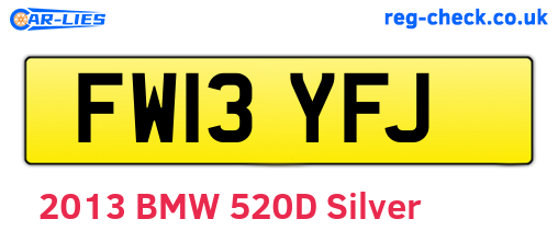 FW13YFJ are the vehicle registration plates.