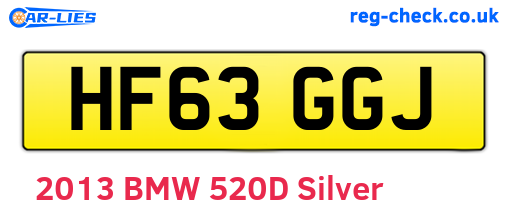 HF63GGJ are the vehicle registration plates.