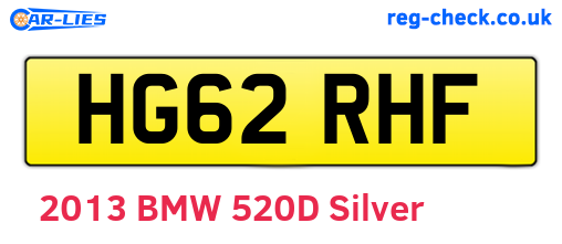 HG62RHF are the vehicle registration plates.