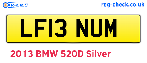 LF13NUM are the vehicle registration plates.